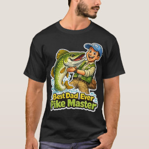 Bester Papa aller Zeiten Pike Master lustiger Angl T-Shirt