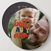 Bester Papa Aller Zeiten Retro Personalisiertes Fo Button (Vorne & Hinten)