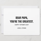 Bester. Papa. Aller Zeiten. Vatertag (Rückseite)