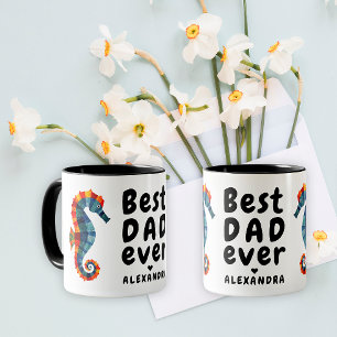 Bester Papa Allerliebster Bunter Seepferdchen Vate Tasse