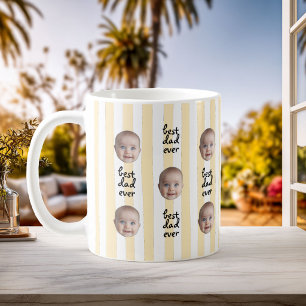 Bester Papa Allerliebster Streifen Baby Gesicht Fo Kaffeetasse
