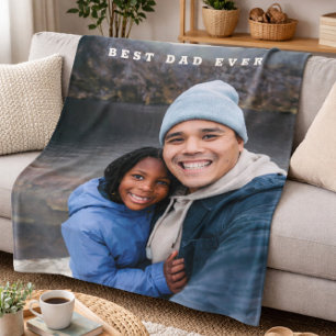Bester Papa Allerpersönliches Familienfoto-Andenke Fleecedecke