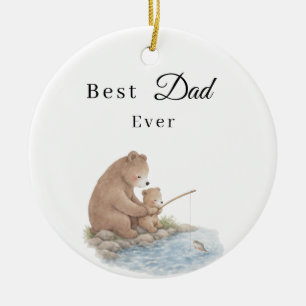 Bester Papa Bär Sohn Angel Foto Keramik Ornament