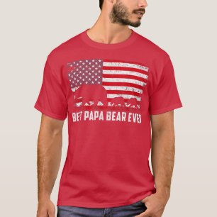 Bester Papa Bear je USA Amerikanischer Flaggentag T-Shirt
