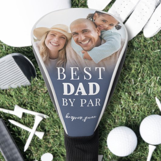 Bester Papa Blau Foto Vater Golf Headcover
