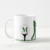 BESTER PAPA BY PAR Monogramm Golfspieler Kaffeetas Kaffeetasse (Links)