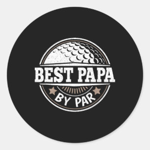 Bester Papa By Par Vintager Golfspieler Daddy Vate Runder Aufkleber