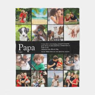 Bester Papa Dad Ever Definition Foto-Collage Schwa Fleecedecke