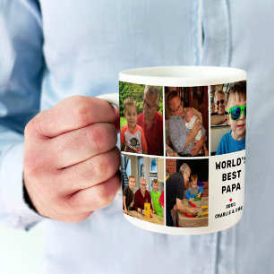Bester Papa der Welt 8 Foto-Collage Kaffeetasse