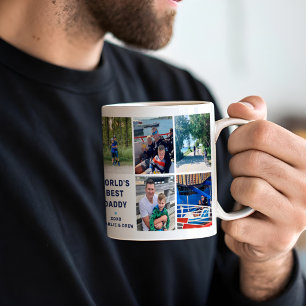 Bester Papa der Welt 8 Foto-Collage Kaffeetasse