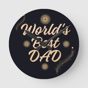 Bester Papa der Welt Einfache Typografie Väter Runde Wanduhr