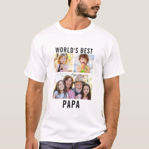 Bester Papa der Welt Enkelkinder 3 Fotocollage T-Shirt