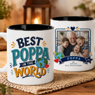 Bester Papa der Welt Foto-Tasse Zweifarbige Tasse