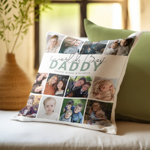 Bester Papa der Welt Fotocollage Kissen