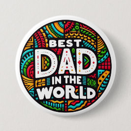 Bester Papa der Welt - Lebendiges Regenbogenmosaik Button