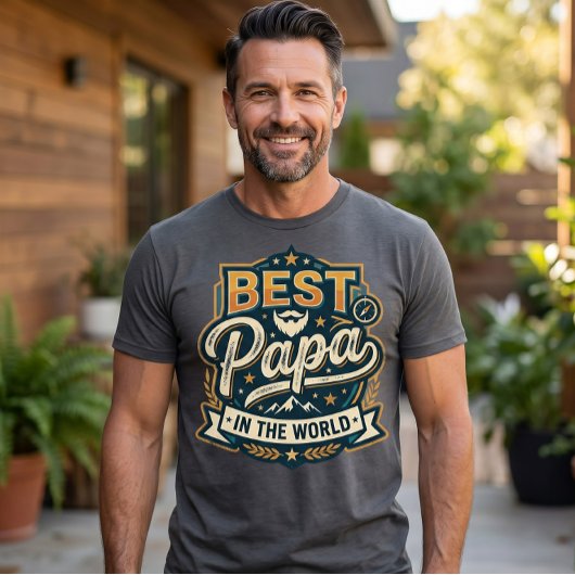Bester Papa der Welt T-Shirt - Moderne Berge