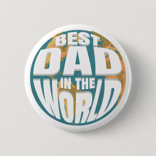 Bester Papa der Welt Vatertag Retro Erde Button