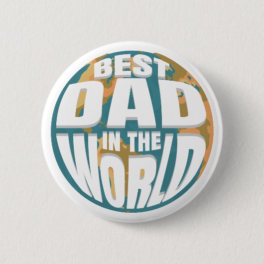 Bester Papa der Welt Vatertag Retro Erde Button (Vorderseite)