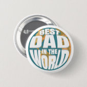 Bester Papa der Welt Vatertag Retro Erde Button (Vorne & Hinten)