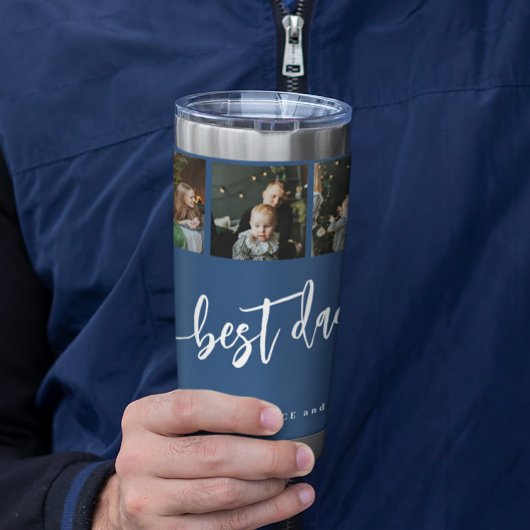 Bester Papa ever 5 Foto-Collage personalisiert  Thermobecher