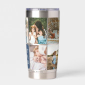 Bester Papa ever 9 Foto-Collage personalisiert Thermobecher (Rückseite)