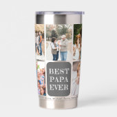 Bester Papa ever 9 Foto-Collage personalisiert Thermobecher (Links)