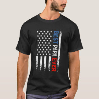 Bester Papa Ever Amerikanische Flagge Vatertag T-Shirt