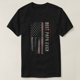 Bester Papa Ever Amerikanische Flagge Vintage Dad T-Shirt