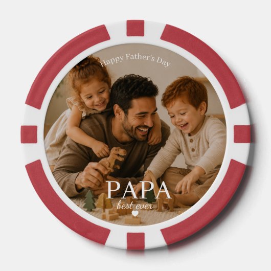 Bester Papa Ever Poker Chips - Vatertagsgeschenk (Vorderseite)