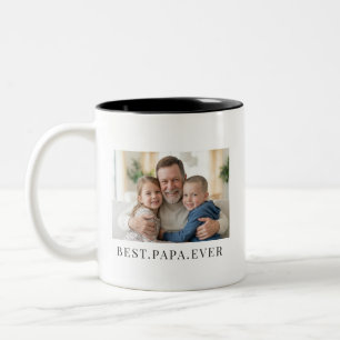 Bester Papa Ever Vatertagsgeschenk Foto Zweifarbige Tasse
