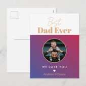 Bester Papa Feiertagspostkarte (Vorne/Hinten)