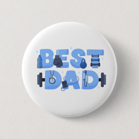 Bester Papa Fitness Workout Gym Vatertag Button (Vorderseite)
