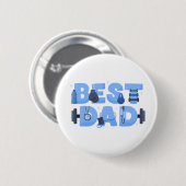 Bester Papa Fitness Workout Gym Vatertag Button (Vorne & Hinten)