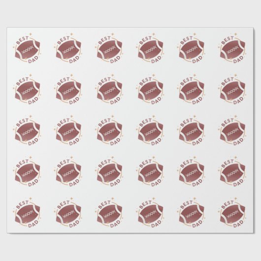 Bester Papa Football  Geschenkpapier (Flach)