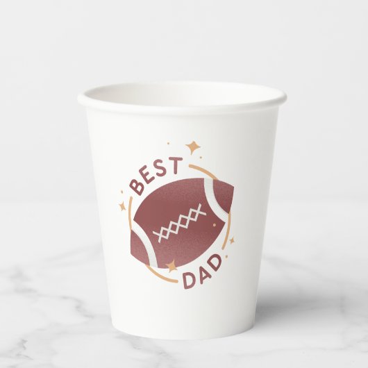 Bester Papa Football Pappbecher (Vorderseite)