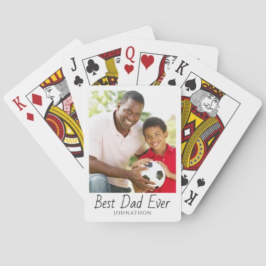 Bester Papa Foto personalisiert Spielkarten (Rückseite)