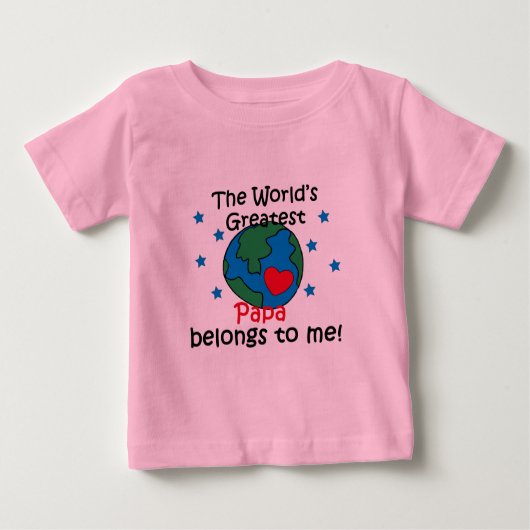 Bester Papa gehört mir Baby T-shirt (Vorderseite)