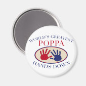 Bester Papa, Hands Down Magnet (Vorderseite/Rückseite)