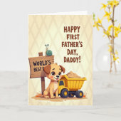 Bester Papa Hund Karte (Gelbe Blume)