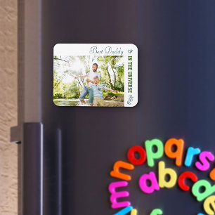 Bester Papa im Universum Benutzerdefiniertes Foto Magnet