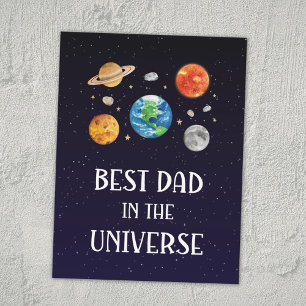 Bester Papa im Universum Lustiger Spruch Vatertag Postkarte