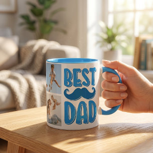 Bester Papa individuelles Foto Vatertagsgeschenk f Tasse