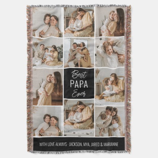 Bester Papa je 11-Foto-Throw-Blanket Decke (Vorderseite Vertikal)