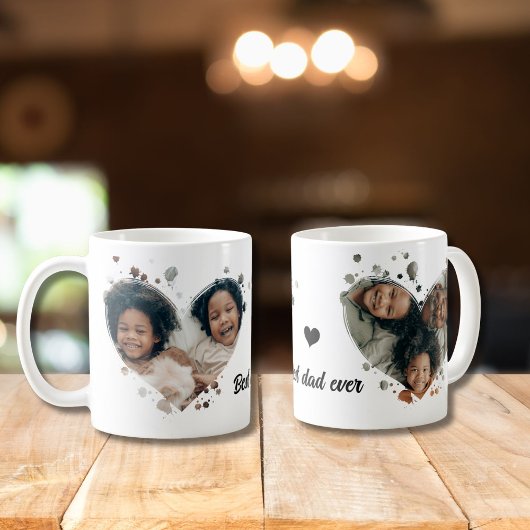 Bester Papa je 2 Fotos Tasse