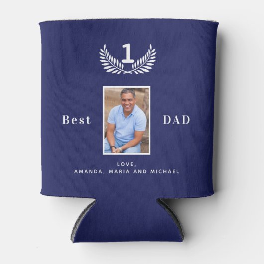 Bester Papa je benutzerdefinierte Foto-Marinebrill Dosenkühler (Vorderseite)