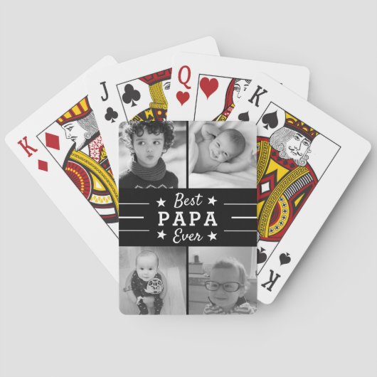 Bester Papa je | Entenkinder - FotoCollage Spielkarten (Rückseite)
