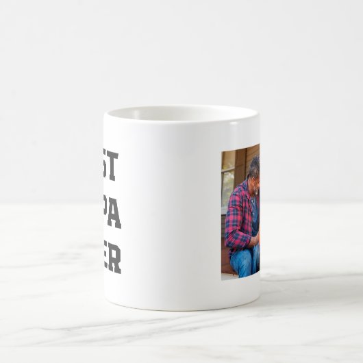 Bester Papa je | Fett Moderner Text und Foto Kaffeetasse (Mittel)
