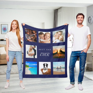 Bester Papa je Foto Collage Marine blauen Vater Fleecedecke