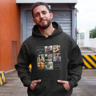 Bester Papa je Foto Collage und Text dunkelgrau Hoodie