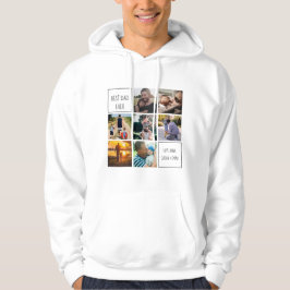 Bester Papa je Foto Collage und Text weiß Hoodie